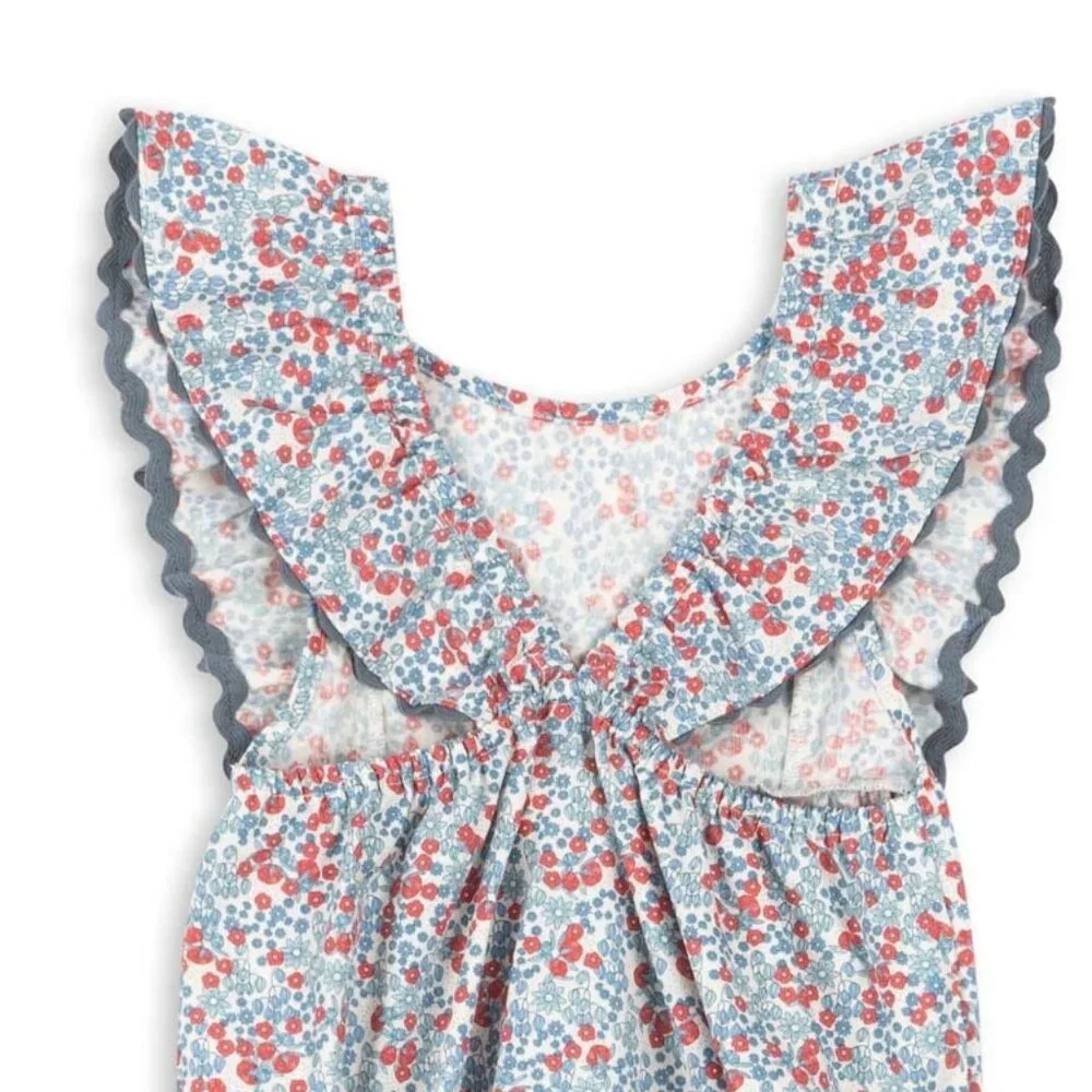 NEW Konges Slojd Verbena cotton romper in Bibi Blue floral 12 months - Picture 3 of 9